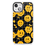 Acid Face Grid Pattern Phone Case iPhone 15 Plus / Magsafe Impact Case,iPhone 15 / Magsafe Impact Case Blanc Space