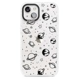 Cosmic Outer Space Design Black on Clear Phone Case iPhone 15 Plus / Magsafe Impact Case,iPhone 15 / Magsafe Impact Case Blanc Space