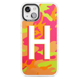 Personalised Bright Neon Camo Solid Monogram Custom Phone Case iPhone 15 Plus / Magsafe Impact Case,iPhone 15 / Magsafe Impact Case Blanc Space