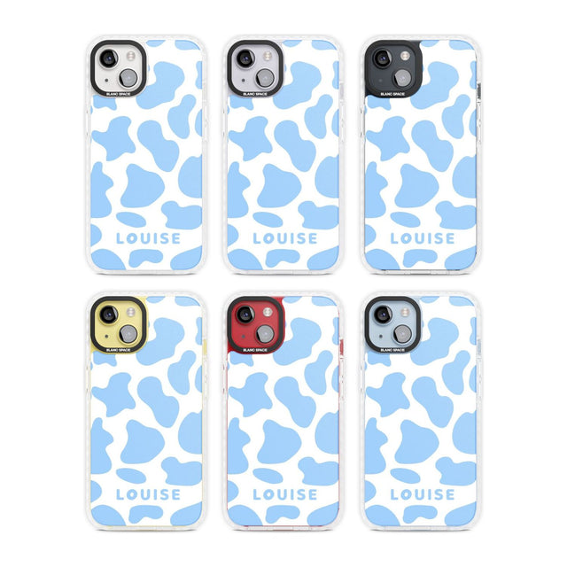 Personalised Blue and White Cow Print Custom Phone Case iPhone 15 Pro Max / Black Impact Case,iPhone 15 Plus / Black Impact Case,iPhone 15 Pro / Black Impact Case,iPhone 15 / Black Impact Case,iPhone 15 Pro Max / Impact Case,iPhone 15 Plus / Impact Case,iPhone 15 Pro / Impact Case,iPhone 15 / Impact Case,iPhone 15 Pro Max / Magsafe Black Impact Case,iPhone 15 Plus / Magsafe Black Impact Case,iPhone 15 Pro / Magsafe Black Impact Case,iPhone 15 / Magsafe Black Impact Case,iPhone 14 Pro Max / Black Impact Case