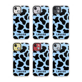 Personalised Blue and Black Cow Print Custom Phone Case iPhone 15 Pro Max / Black Impact Case,iPhone 15 Plus / Black Impact Case,iPhone 15 Pro / Black Impact Case,iPhone 15 / Black Impact Case,iPhone 15 Pro Max / Impact Case,iPhone 15 Plus / Impact Case,iPhone 15 Pro / Impact Case,iPhone 15 / Impact Case,iPhone 15 Pro Max / Magsafe Black Impact Case,iPhone 15 Plus / Magsafe Black Impact Case,iPhone 15 Pro / Magsafe Black Impact Case,iPhone 15 / Magsafe Black Impact Case,iPhone 14 Pro Max / Black Impact Case