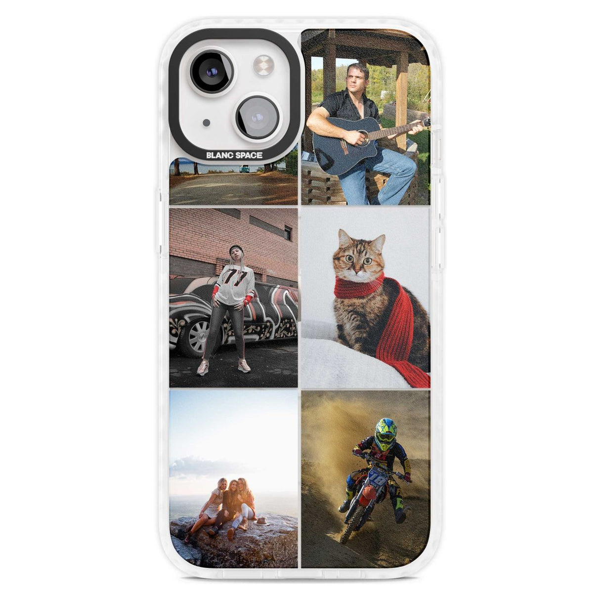 Personalised 6 Photo Grid Custom Phone Case iPhone 15 Plus / Magsafe Impact Case,iPhone 15 / Magsafe Impact Case Blanc Space