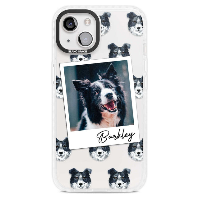 Personalised Border Collie - Dog Photo Custom Phone Case iPhone 15 Plus / Magsafe Impact Case,iPhone 15 / Magsafe Impact Case Blanc Space