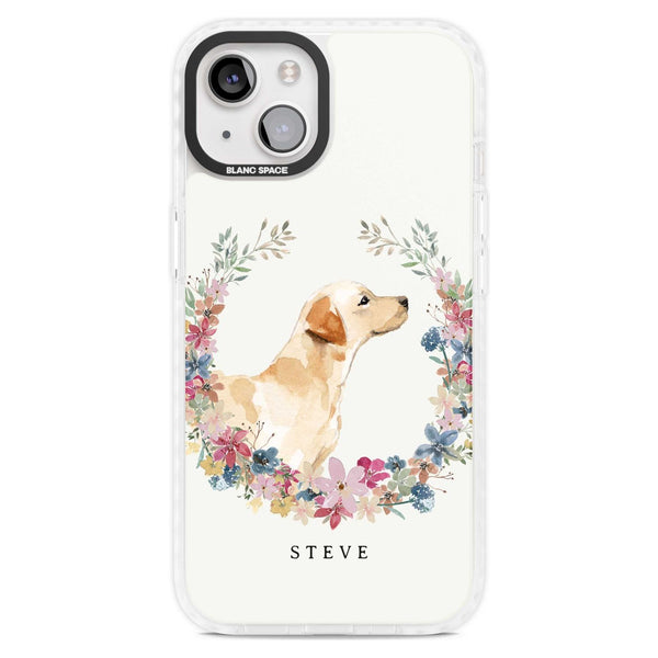 Personalised Yellow Labrador Floral Portrait