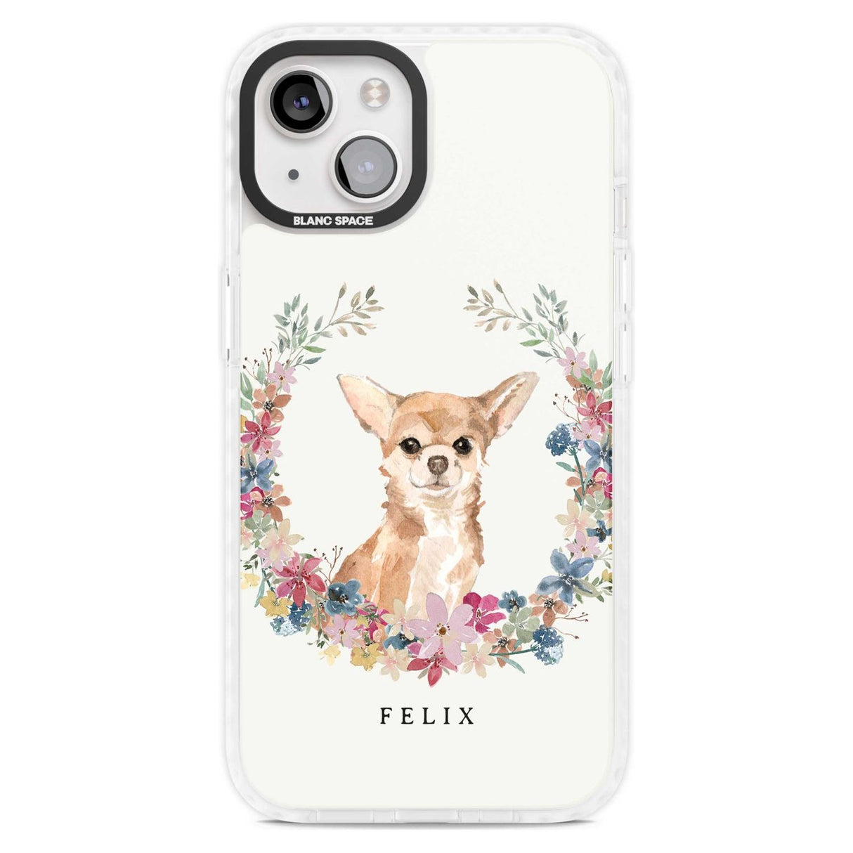 Personalised Chihuahua - Watercolour Dog Portrait Custom Phone Case iPhone 15 Plus / Magsafe Impact Case,iPhone 15 / Magsafe Impact Case Blanc Space
