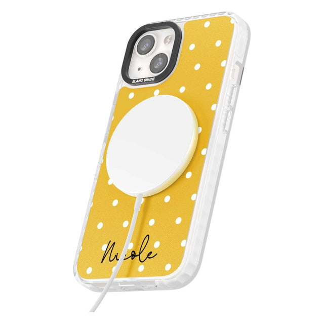 Personalised Yellow Polka Dot Custom Phone Case iPhone 15 Pro Max / Black Impact Case,iPhone 15 Plus / Black Impact Case,iPhone 15 Pro / Black Impact Case,iPhone 15 / Black Impact Case,iPhone 15 Pro Max / Impact Case,iPhone 15 Plus / Impact Case,iPhone 15 Pro / Impact Case,iPhone 15 / Impact Case,iPhone 15 Pro Max / Magsafe Black Impact Case,iPhone 15 Plus / Magsafe Black Impact Case,iPhone 15 Pro / Magsafe Black Impact Case,iPhone 15 / Magsafe Black Impact Case,iPhone 14 Pro Max / Black Impact Case,iPhone 