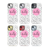 Personalised Pink Circle & Dots Custom Phone Case iPhone 15 Pro Max / Black Impact Case,iPhone 15 Plus / Black Impact Case,iPhone 15 Pro / Black Impact Case,iPhone 15 / Black Impact Case,iPhone 15 Pro Max / Impact Case,iPhone 15 Plus / Impact Case,iPhone 15 Pro / Impact Case,iPhone 15 / Impact Case,iPhone 15 Pro Max / Magsafe Black Impact Case,iPhone 15 Plus / Magsafe Black Impact Case,iPhone 15 Pro / Magsafe Black Impact Case,iPhone 15 / Magsafe Black Impact Case,iPhone 14 Pro Max / Black Impact Case,iPhon