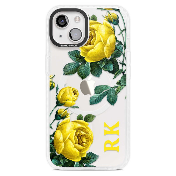 Personalised Vintage Floral Yellow Roses