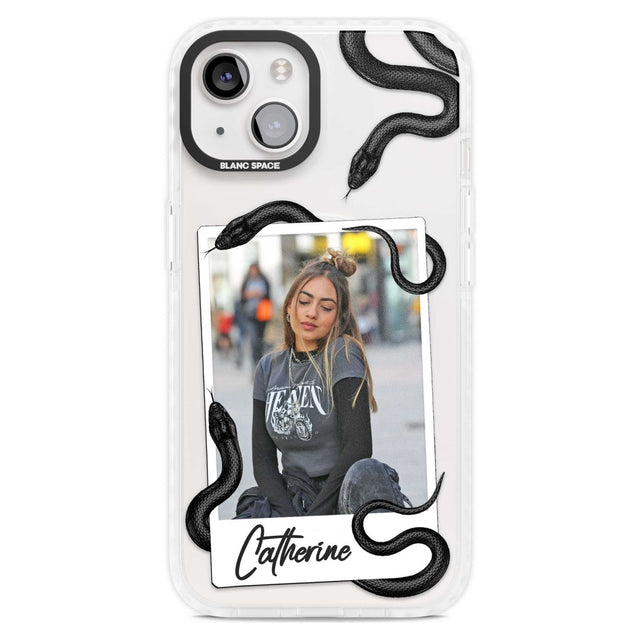 Personalised Snake Instant Photo Custom Phone Case iPhone 15 Plus / Magsafe Impact Case,iPhone 15 / Magsafe Impact Case Blanc Space