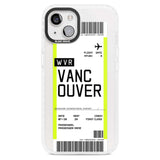 Personalised Vancouver Boarding Pass Custom Phone Case iPhone 15 Plus / Magsafe Impact Case,iPhone 15 / Magsafe Impact Case Blanc Space