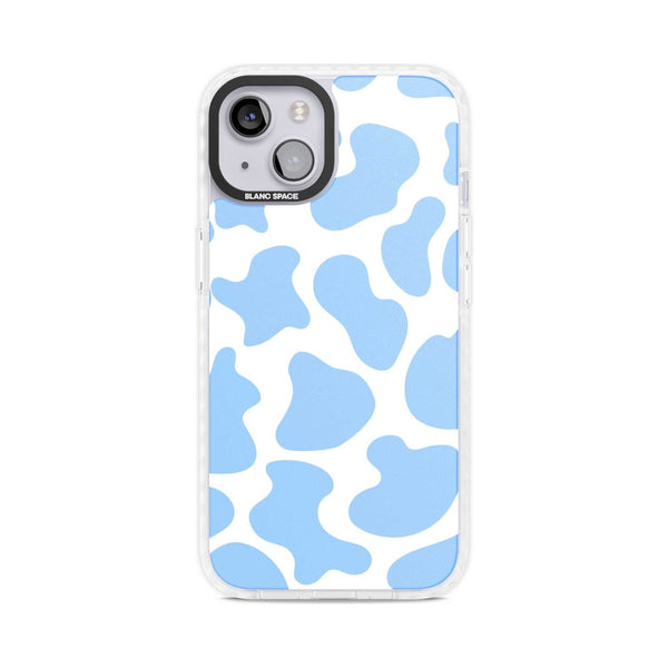 Blue And White Cow Print