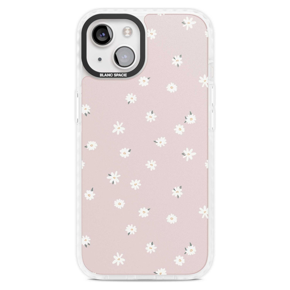 Painted Daises on Pink Phone Case iPhone 15 Plus / Magsafe Impact Case,iPhone 15 / Magsafe Impact Case Blanc Space