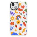 Mixed Large Kawaii Icons - Clear Phone Case iPhone 15 Plus / Magsafe Impact Case,iPhone 15 / Magsafe Impact Case Blanc Space