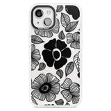 Black Flowers Phone Case iPhone 15 Plus / Magsafe Impact Case,iPhone 15 / Magsafe Impact Case Blanc Space