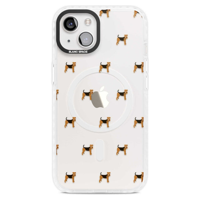 Airedale Terrier Dog Pattern Clear Phone Case iPhone 15 Plus / Magsafe Impact Case,iPhone 15 / Magsafe Impact Case Blanc Space