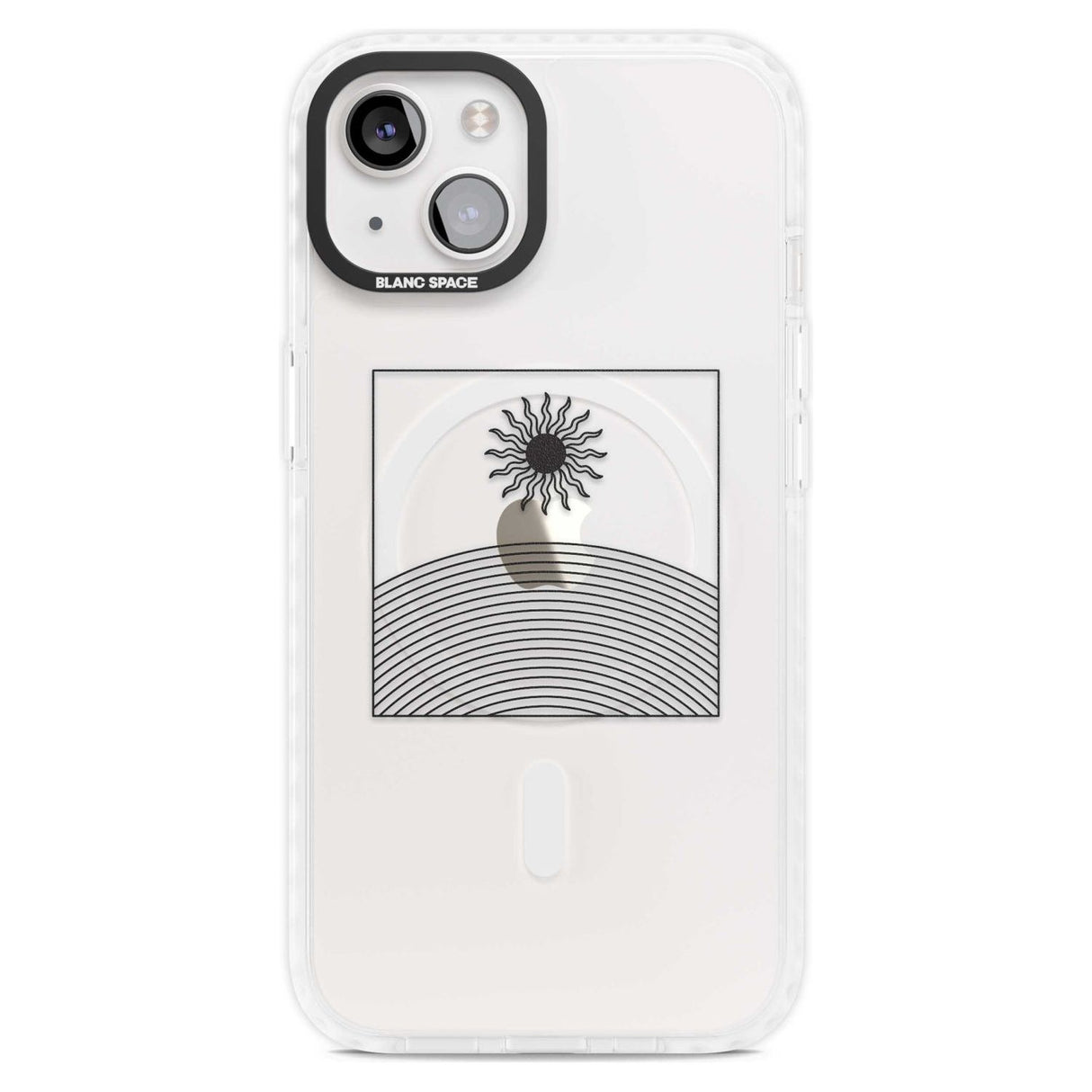 Framed Linework: Rising Sun Phone Case iPhone 15 Plus / Magsafe Impact Case,iPhone 15 / Magsafe Impact Case Blanc Space