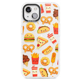 Fast Food Patterns Kawaii Fast Food Mix Phone Case iPhone 15 Plus / Magsafe Impact Case,iPhone 15 / Magsafe Impact Case Blanc Space