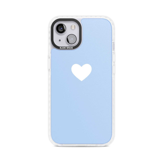 Single Heart Design: White & Baby Blue