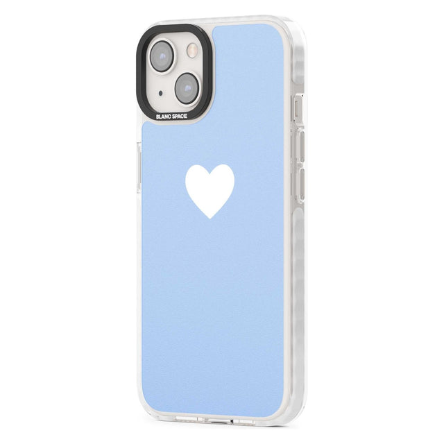 Single Heart Design: White & Baby Blue