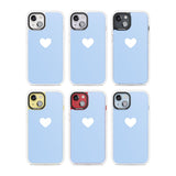 Single Heart Design: White & Baby Blue