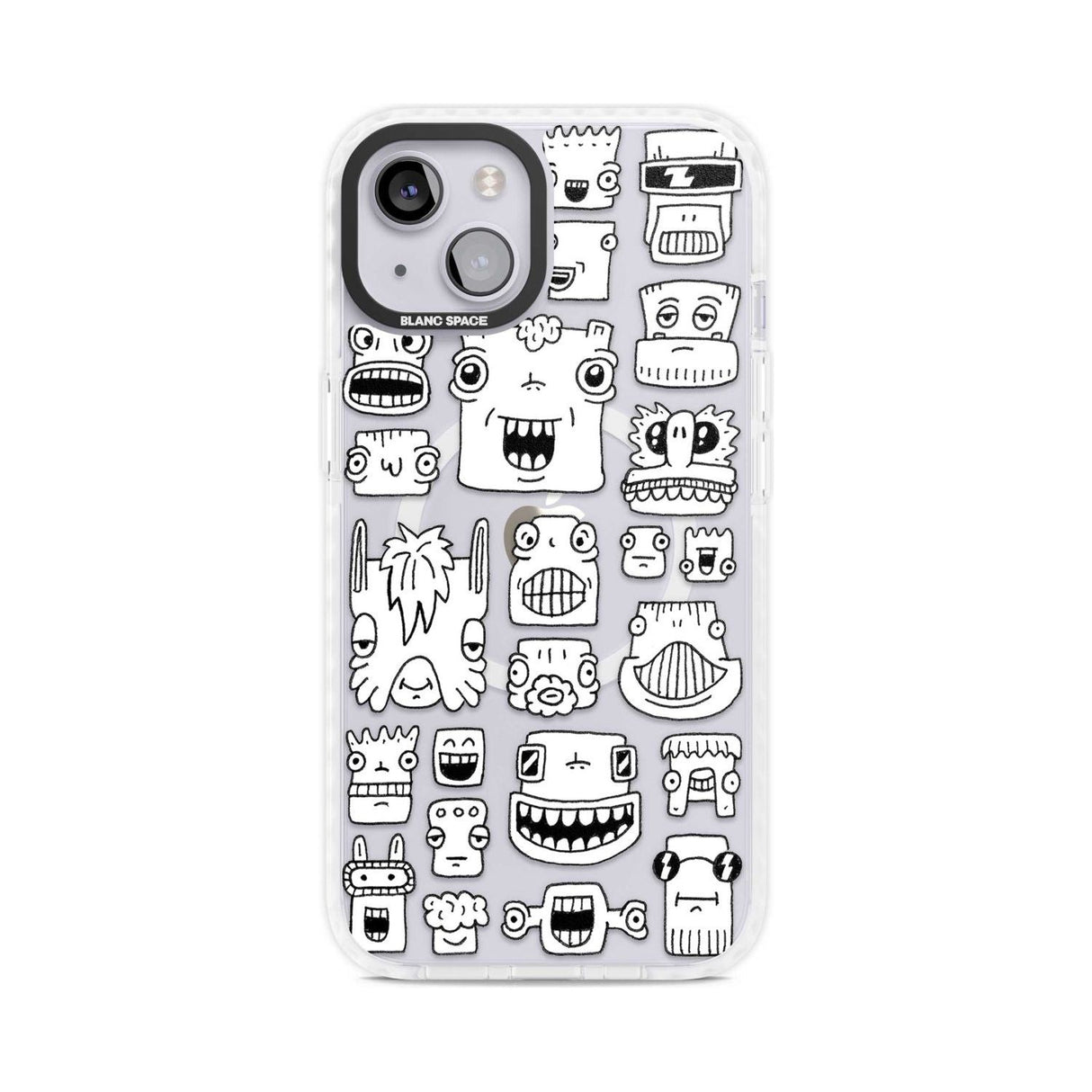 Burst Heads Phone Case iPhone 15 Plus / Magsafe Impact Case,iPhone 15 / Magsafe Impact Case Blanc Space