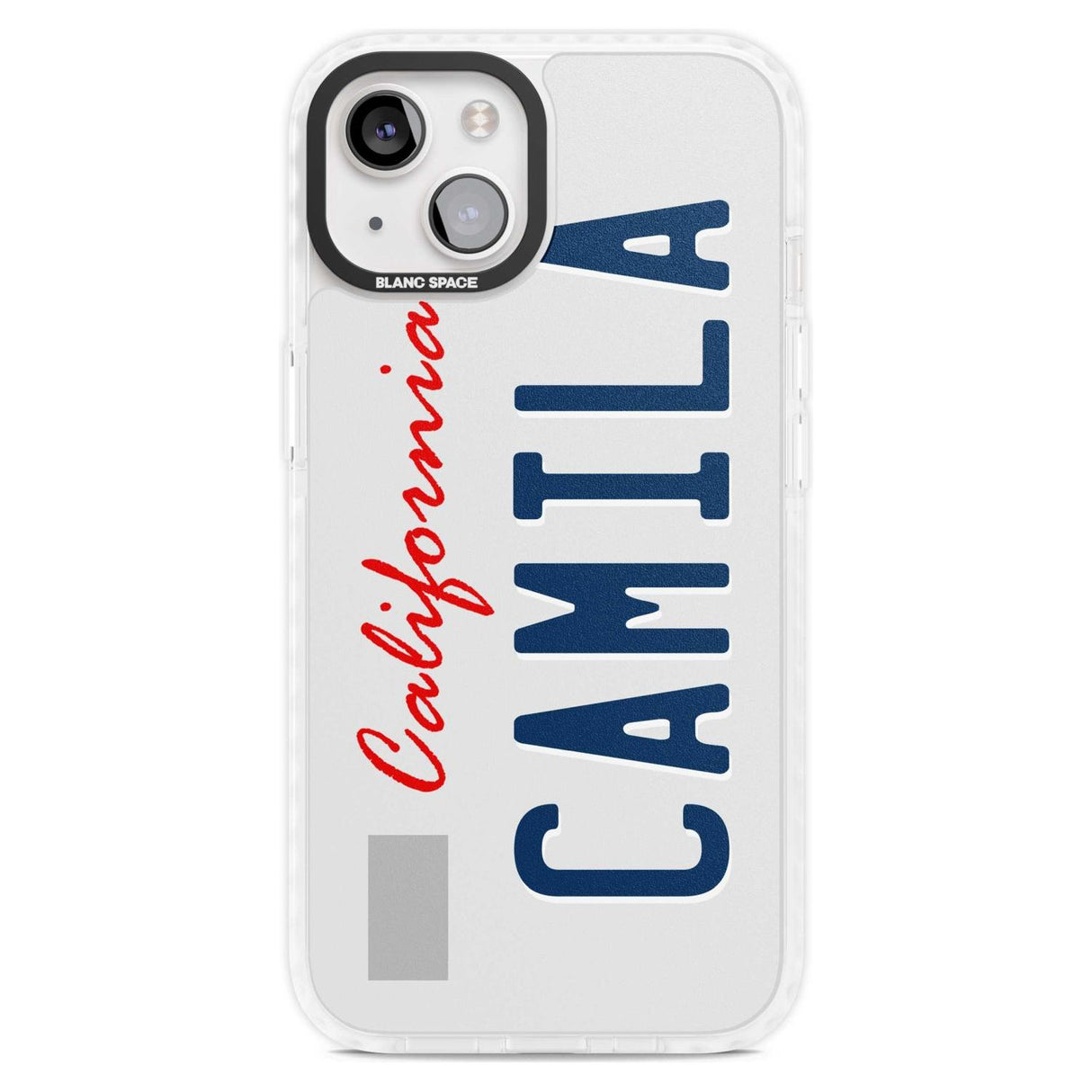 California License Plate Custom Phone Case iPhone 15 Plus / Magsafe Impact Case,iPhone 15 / Magsafe Impact Case Blanc Space