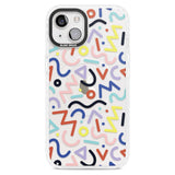 Colourful Squiggles Memphis Retro Pattern Design Phone Case iPhone 15 Plus / Magsafe Impact Case,iPhone 15 / Magsafe Impact Case Blanc Space