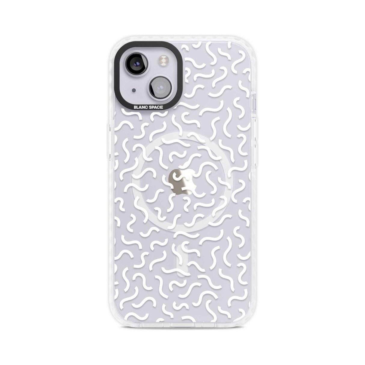 White Wavy Squiggles Memphis Retro Pattern Design