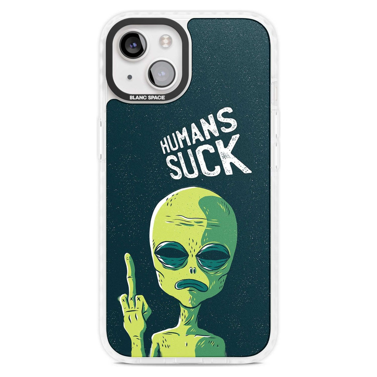Humans Suck Alien Phone Case iPhone 15 Plus / Magsafe Impact Case,iPhone 15 / Magsafe Impact Case Blanc Space