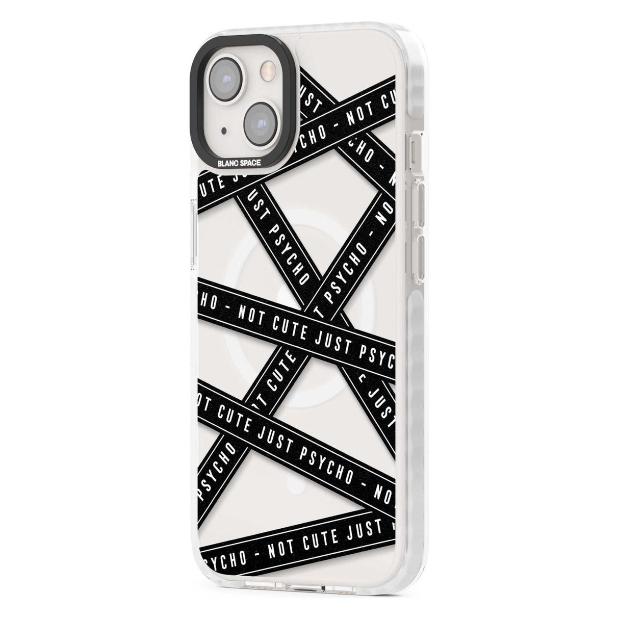 Caution Tape (Clear) Not Cute Just Psycho Phone Case iPhone 15 Pro Max / Black Impact Case,iPhone 15 Plus / Black Impact Case,iPhone 15 Pro / Black Impact Case,iPhone 15 / Black Impact Case,iPhone 15 Pro Max / Impact Case,iPhone 15 Plus / Impact Case,iPhone 15 Pro / Impact Case,iPhone 15 / Impact Case,iPhone 15 Pro Max / Magsafe Black Impact Case,iPhone 15 Plus / Magsafe Black Impact Case,iPhone 15 Pro / Magsafe Black Impact Case,iPhone 15 / Magsafe Black Impact Case,iPhone 14 Pro Max / Black Impact Case,iP