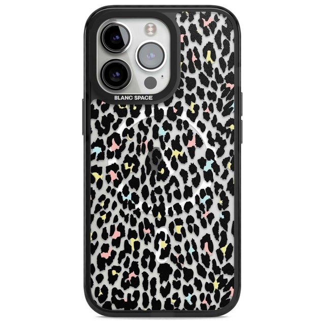 Mixed Pastels Leopard Print - Transparent Phone Case iPhone 15 Pro Max / Magsafe Black Impact Case,iPhone 15 Pro / Magsafe Black Impact Case,iPhone 14 Pro Max / Magsafe Black Impact Case,iPhone 14 Pro / Magsafe Black Impact Case,iPhone 13 Pro / Magsafe Black Impact Case Blanc Space