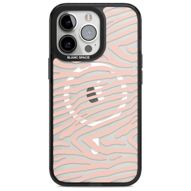 Horizontal Zebra Stripes Transparent Animal Print Phone Case iPhone 15 Pro / Magsafe Black Impact Case,iPhone 15 Pro Max / Magsafe Black Impact Case,iPhone 14 Pro Max / Magsafe Black Impact Case,iPhone 13 Pro / Magsafe Black Impact Case,iPhone 14 Pro / Magsafe Black Impact Case Blanc Space