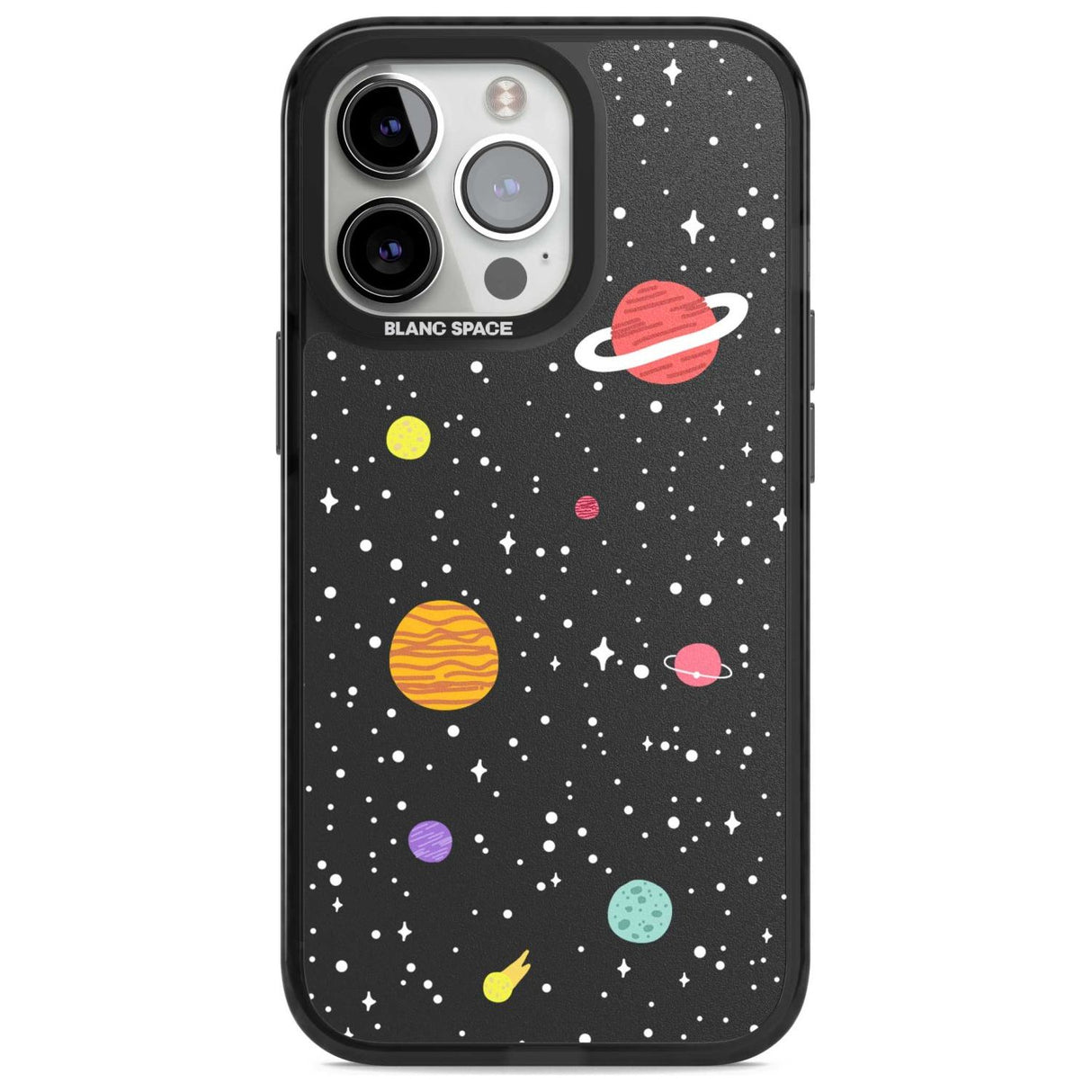 Cute Cartoon Planets Phone Case iPhone 15 Pro Max / Magsafe Black Impact Case,iPhone 15 Pro / Magsafe Black Impact Case,iPhone 14 Pro Max / Magsafe Black Impact Case,iPhone 14 Pro / Magsafe Black Impact Case,iPhone 13 Pro / Magsafe Black Impact Case Blanc Space