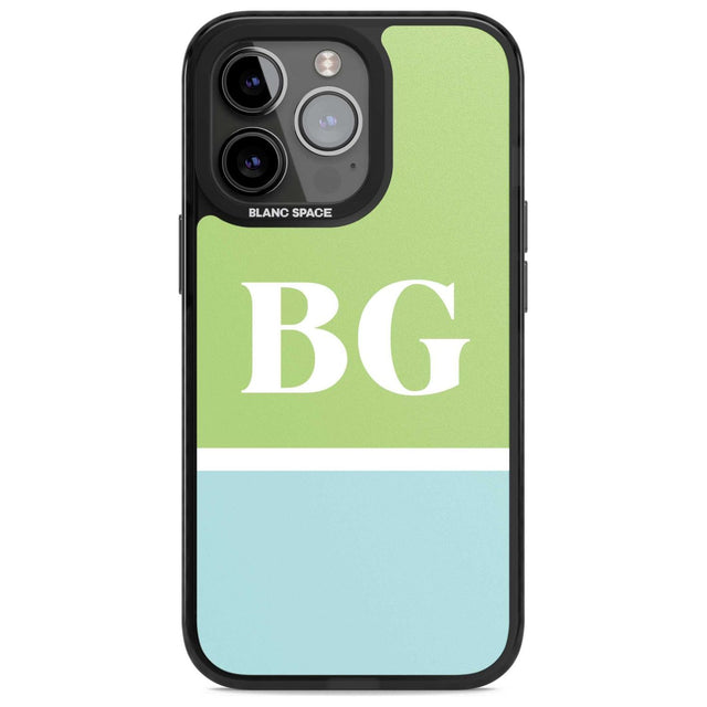 Personalised Colourblock: Green & Turquoise Custom Phone Case iPhone 15 Pro Max / Magsafe Black Impact Case,iPhone 15 Pro / Magsafe Black Impact Case,iPhone 14 Pro Max / Magsafe Black Impact Case,iPhone 14 Pro / Magsafe Black Impact Case,iPhone 13 Pro / Magsafe Black Impact Case Blanc Space