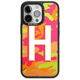 Personalised Bright Neon Camo Solid Monogram Custom Phone Case iPhone 15 Pro / Magsafe Black Impact Case,iPhone 15 Pro Max / Magsafe Black Impact Case,iPhone 14 Pro Max / Magsafe Black Impact Case,iPhone 14 Pro / Magsafe Black Impact Case,iPhone 13 Pro / Magsafe Black Impact Case Blanc Space