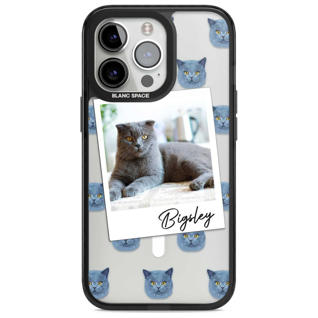 Personalised English Blue Cat Photo Custom Phone Case iPhone 15 Pro Max / Magsafe Black Impact Case,iPhone 15 Pro / Magsafe Black Impact Case,iPhone 14 Pro Max / Magsafe Black Impact Case,iPhone 14 Pro / Magsafe Black Impact Case,iPhone 13 Pro / Magsafe Black Impact Case Blanc Space