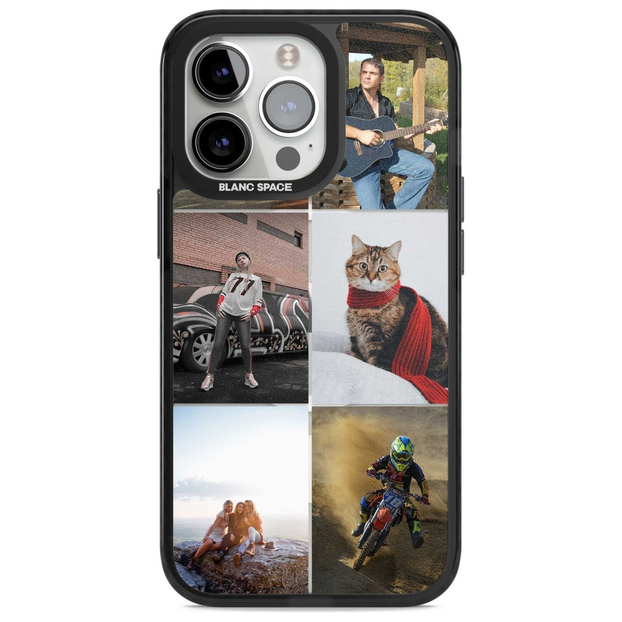 Personalised 6 Photo Grid Custom Phone Case iPhone 15 Pro Max / Magsafe Black Impact Case,iPhone 15 Pro / Magsafe Black Impact Case,iPhone 14 Pro Max / Magsafe Black Impact Case,iPhone 14 Pro / Magsafe Black Impact Case,iPhone 13 Pro / Magsafe Black Impact Case Blanc Space