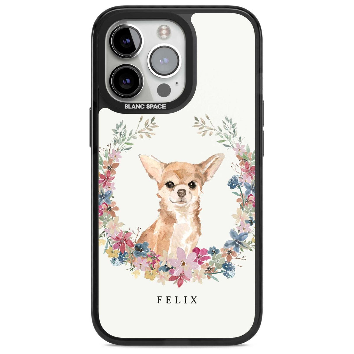 Personalised Chihuahua - Watercolour Dog Portrait Custom Phone Case iPhone 15 Pro Max / Magsafe Black Impact Case,iPhone 15 Pro / Magsafe Black Impact Case,iPhone 14 Pro Max / Magsafe Black Impact Case,iPhone 14 Pro / Magsafe Black Impact Case,iPhone 13 Pro / Magsafe Black Impact Case Blanc Space
