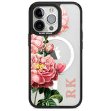 Personalised Clear Vintage Floral Pink Peonies Custom Phone Case iPhone 15 Pro Max / Magsafe Black Impact Case,iPhone 15 Pro / Magsafe Black Impact Case,iPhone 14 Pro Max / Magsafe Black Impact Case,iPhone 14 Pro / Magsafe Black Impact Case,iPhone 13 Pro / Magsafe Black Impact Case Blanc Space