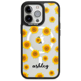 Personalised Sunflowers & Cursive Custom Phone Case iPhone 15 Pro Max / Magsafe Black Impact Case,iPhone 15 Pro / Magsafe Black Impact Case,iPhone 14 Pro Max / Magsafe Black Impact Case,iPhone 14 Pro / Magsafe Black Impact Case,iPhone 13 Pro / Magsafe Black Impact Case Blanc Space