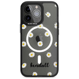 Personalised White Daisies & Cursive Custom Phone Case iPhone 15 Pro Max / Magsafe Black Impact Case,iPhone 15 Pro / Magsafe Black Impact Case,iPhone 14 Pro Max / Magsafe Black Impact Case,iPhone 14 Pro / Magsafe Black Impact Case,iPhone 13 Pro / Magsafe Black Impact Case Blanc Space