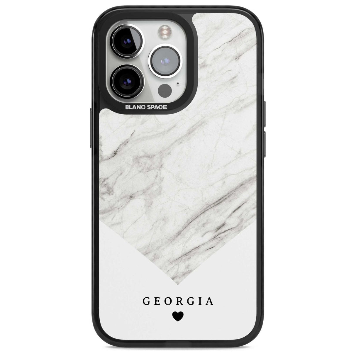 Personalised White Marble Custom Phone Case iPhone 15 Pro Max / Magsafe Black Impact Case,iPhone 15 Pro / Magsafe Black Impact Case Blanc Space