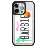 Personalised Malibu License Plate Custom Phone Case iPhone 15 Pro Max / Magsafe Black Impact Case,iPhone 15 Pro / Magsafe Black Impact Case,iPhone 14 Pro Max / Magsafe Black Impact Case,iPhone 14 Pro / Magsafe Black Impact Case,iPhone 13 Pro / Magsafe Black Impact Case Blanc Space