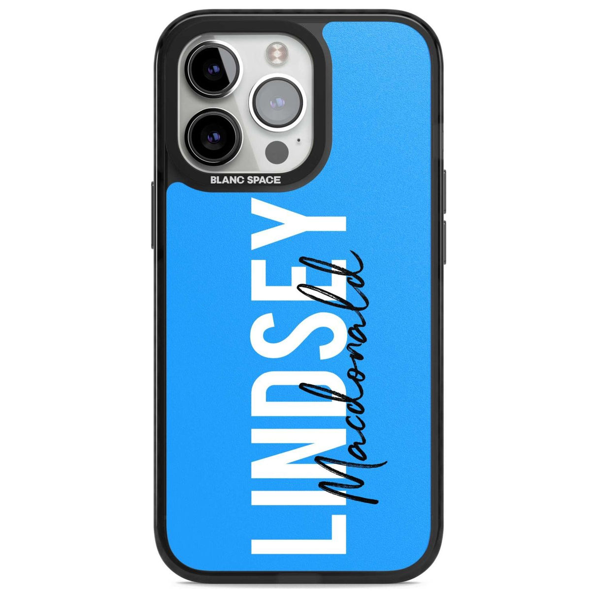 Personalised Bold Name: Blue Custom Phone Case iPhone 15 Pro Max / Magsafe Black Impact Case,iPhone 15 Pro / Magsafe Black Impact Case,iPhone 14 Pro Max / Magsafe Black Impact Case,iPhone 14 Pro / Magsafe Black Impact Case,iPhone 13 Pro / Magsafe Black Impact Case Blanc Space