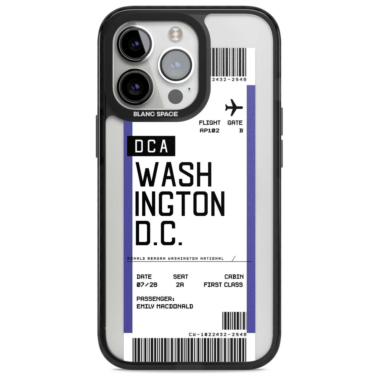 Personalised Washington D.C. Boarding Pass Custom Phone Case iPhone 15 Pro Max / Magsafe Black Impact Case,iPhone 15 Pro / Magsafe Black Impact Case,iPhone 14 Pro Max / Magsafe Black Impact Case,iPhone 14 Pro / Magsafe Black Impact Case,iPhone 13 Pro / Magsafe Black Impact Case Blanc Space