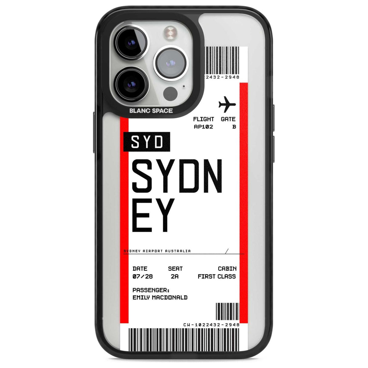 Personalised Sydney Boarding Pass Custom Phone Case iPhone 15 Pro Max / Magsafe Black Impact Case,iPhone 15 Pro / Magsafe Black Impact Case,iPhone 14 Pro Max / Magsafe Black Impact Case,iPhone 14 Pro / Magsafe Black Impact Case,iPhone 13 Pro / Magsafe Black Impact Case Blanc Space