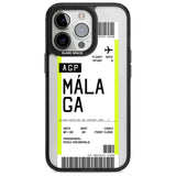 Personalised Málaga Boarding Pass Custom Phone Case iPhone 15 Pro Max / Magsafe Black Impact Case,iPhone 15 Pro / Magsafe Black Impact Case,iPhone 14 Pro Max / Magsafe Black Impact Case,iPhone 14 Pro / Magsafe Black Impact Case,iPhone 13 Pro / Magsafe Black Impact Case Blanc Space