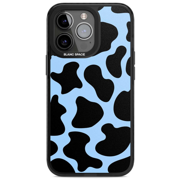 Blue And Black Cow Print