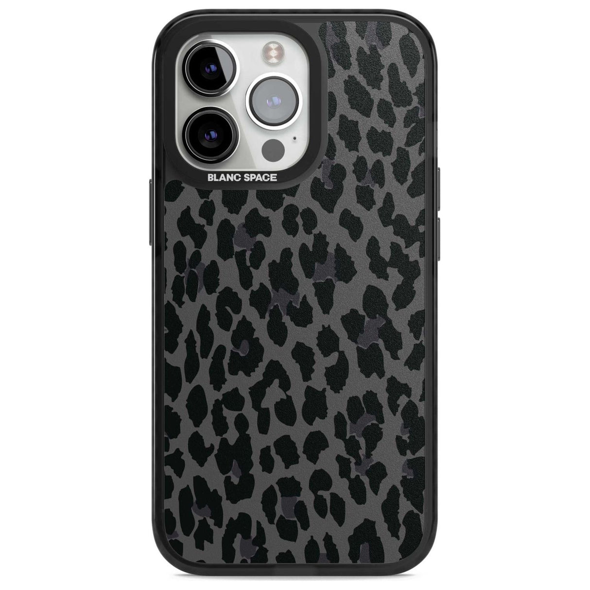 Dark Animal Print Pattern Large Leopard Phone Case iPhone 15 Pro Max / Magsafe Black Impact Case,iPhone 15 Pro / Magsafe Black Impact Case,iPhone 14 Pro Max / Magsafe Black Impact Case,iPhone 14 Pro / Magsafe Black Impact Case,iPhone 13 Pro / Magsafe Black Impact Case Blanc Space