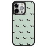 Dachshund Dog Pattern Phone Case iPhone 15 Pro Max / Magsafe Black Impact Case,iPhone 15 Pro / Magsafe Black Impact Case,iPhone 14 Pro Max / Magsafe Black Impact Case,iPhone 14 Pro / Magsafe Black Impact Case,iPhone 13 Pro / Magsafe Black Impact Case Blanc Space